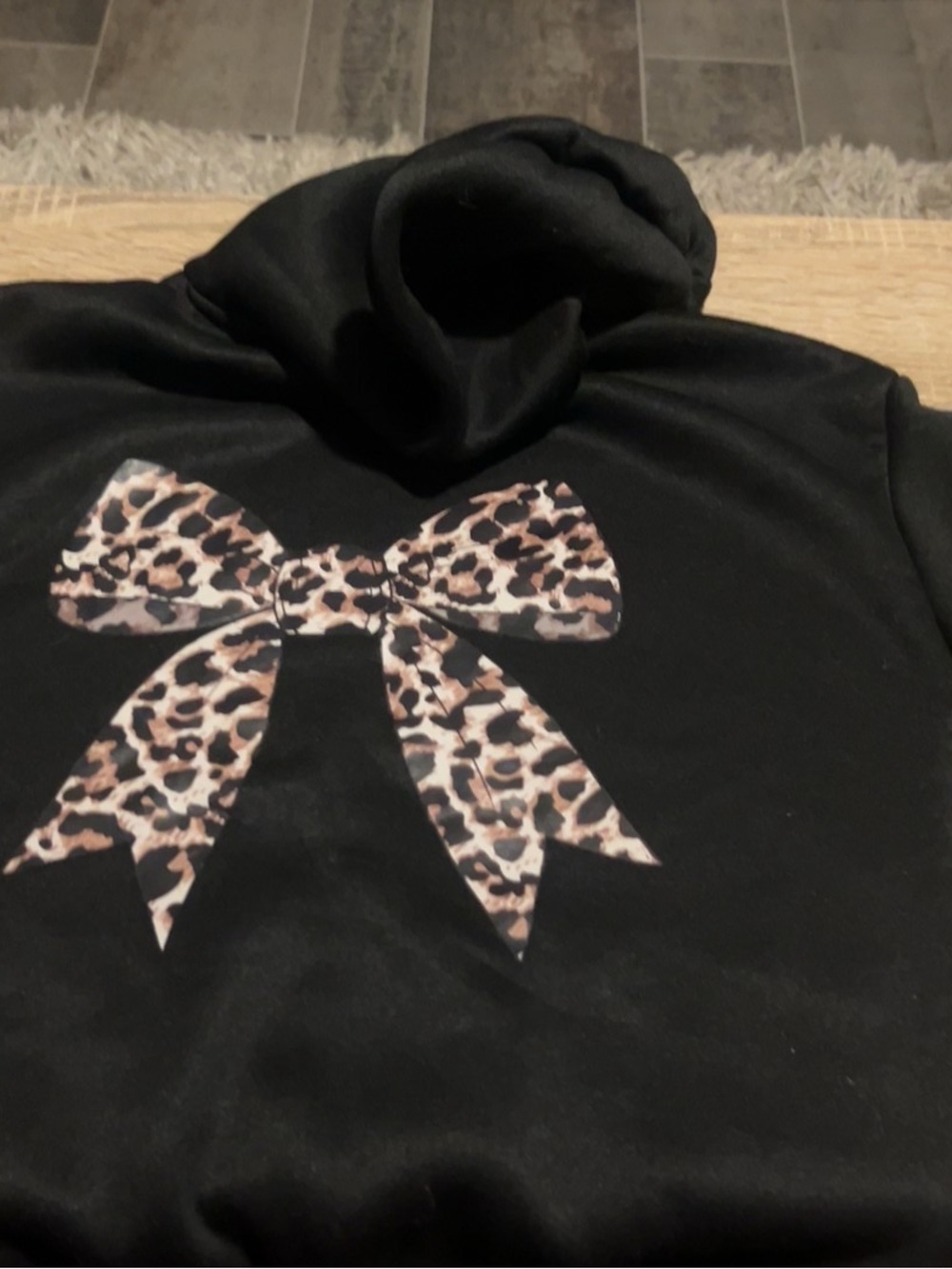 Under Armour Black Hoodie with Leopard Bow Logo